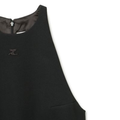 【COURREGES】コットンミニドレス an /アン】マーメイド/ フリル/ レース切り替え/ パール