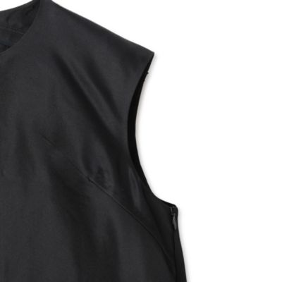 BLAMINK(ブラミンク)のシルクバックタックノースリーブワンピース通販