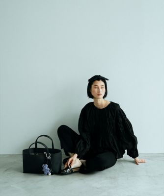 マージュール　フェイクレザー　バッグ marjour(マージュール)のLANDSCAPE FAKE LEATHER TOTE BAG通販