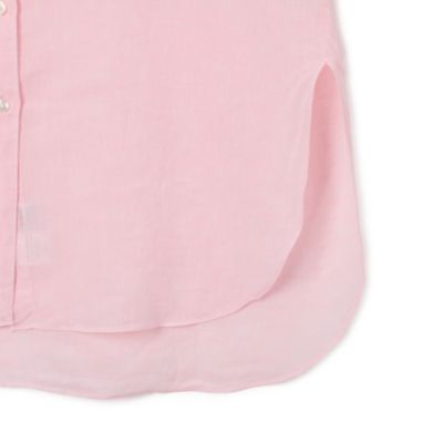 フィナモレ シャツ ピンク リネン100% イタリア製 Finamore (フィナモレ) リネン 無地 長袖 シャツ FISEULCO463D