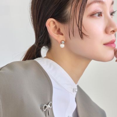 Phoebe(フィービィー)のツインパールメタルイヤリング シルバー