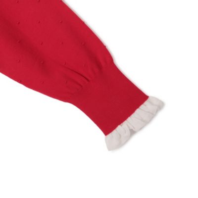 Pale Jute ペールジュート dots knit Po ドットフリルニット Pale Jute ペールジュート dots knit Po ドットフリルニット