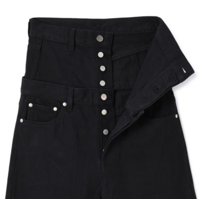 パンツ QUIITO REDENIM W WAIST PANTS BLACK QUIITO(キイト)のREDENIM W WAIST PT通販 | mirabella（ミラベラ
