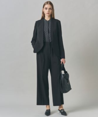 ICB Fied テーラードジャケット&ワイドパンツセットアップ　ブラック ICB(アイシービー)の【新色追加・防シワ・速乾・洗える】Fied