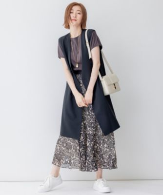 23区　トロピカル2WAYストレッチ Vネック ノーカラー　 ジレ 23区｜【セットアップ対応】トロピカル2WAYストレッチ Vネック