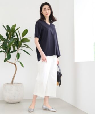 【洗える・XSサイズあり】シアーコンビバックプリーツ カットソー 自由区｜【洗える・XSサイズあり】シアーコンビバックプリーツ
