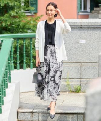 自由区(ジユウク)の【ウエストゴム・洗える】ピオニーフローラル