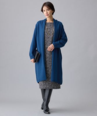 美品 23AW 自由区 ジユウク 洗える ソフトウールハイゲージ コーディガン ロングカーディガン KRWMSW0453 38 ライトグレー レディース 古着 中古 自由区(ジユウク)の【洗える】ソフトウールハイゲージ コーディ