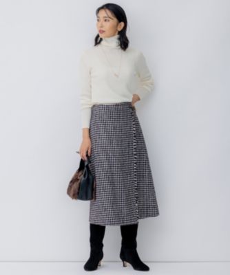 23区フリンジツイードラップスカート大きいサイズ46