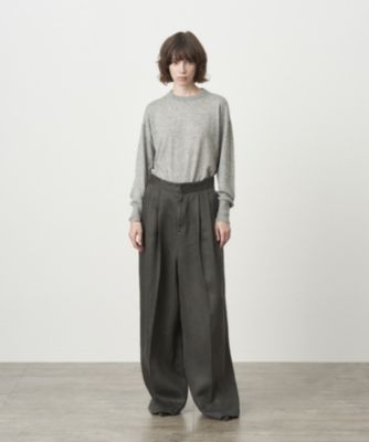 ATON GARMENT DYED LINEN SATIN | ワイドパンツ