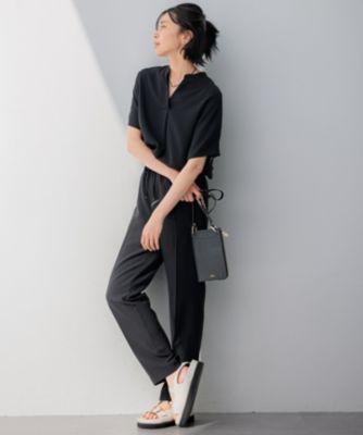 23区 今期ストレッチジョーゼット テーパード パンツ 32 新色追加/洗える】ストレッチジョーゼット テーパード パンツ