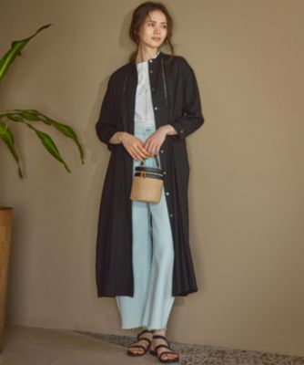 サンクサンフォニー グレー 長袖 シャツワンピース サンクサンフォニー グレー 長袖 シャツワンピース cinq symphonie