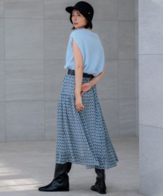 新品★期間限定！75％引き！洗えるRatti コラージュプリントギャザースカート 洗える】Ratti コラージュプリント ギャザースカート / 23区