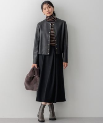 23区 S(ニジュウサンク エス)のラムレザー ノーカラージャケット