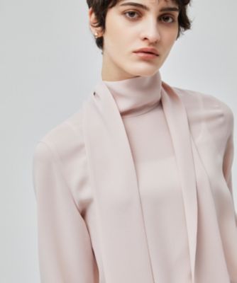 美品BEIGE,　24ss　洗える　STOW ボウタイブラウス　ピンク　L BEIGE，(ベイジ)の【WEB限定・洗える】STOW / ボウタイブラウス