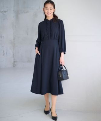 組曲(クミキョク)の【KUMIKYOKU NAVY】ジョーゼットシフォン フリル