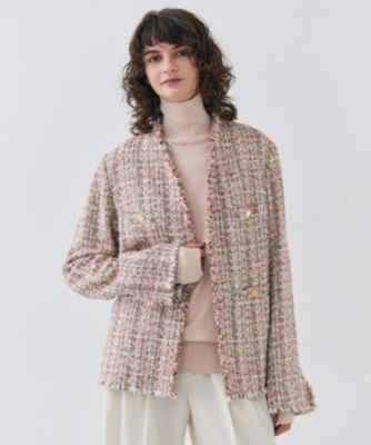 【限定値下げ】BEIGE,ベイジ ツイードノーカラージャケット4 BEIGE,（ノーカラージャケット）のフリマアイテム一覧