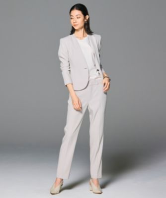 BEIGE,ベイジ 40 【洗える】 LUIZA/ノーカラー ジャケット BEIGE，(ベイジ)の【洗える・L-size】LUIZA / ノーカラー