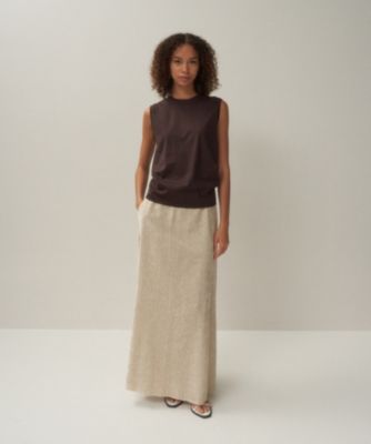 2022ss ATON リネン スカート ATON(エイトン)のLINEN VELVET | サイドスリットスカート通販