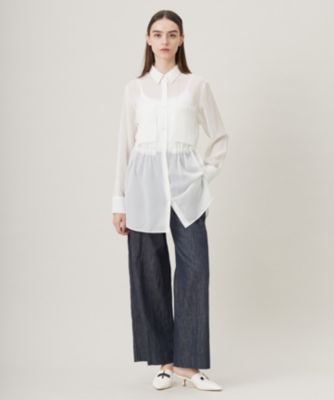 ICB(アイシービー)の【洗える】 PlaXシアーオーガンジー シャツ通販
