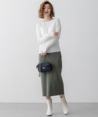 23区　ニット　タイトスカート 23区 S(ニジュウサンク エス)の【洗える】コンフォートストレッチ