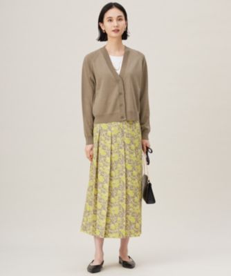 171 新品 今季 新作 自由区 SHIHOさん着フラワープリント スカート40 セール】 【SHIHOさん着用・洗える】ペイントタッチフラワー