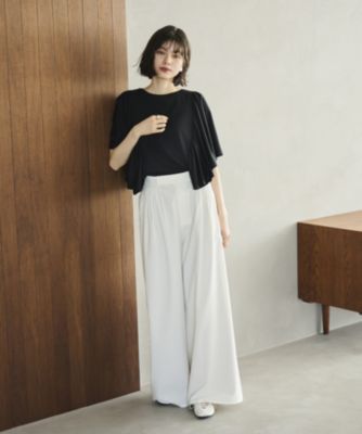 【新品未使用】笹川友里さんコラボ　ウエスト調整可ワイドパンツ　#Newans 新品未使用】笹川友里さんコラボ ウエスト調整可ワイドパンツ