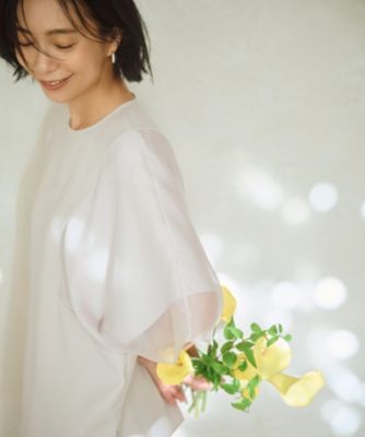 icb【UV接触冷感・速乾】 FluidBackSatin シアーコンビブラウス ICB(アイシービー)の【UVケア・接触冷感・速乾・洗える