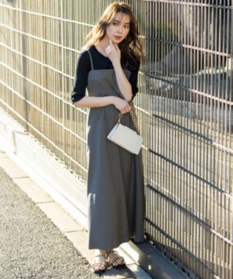 エニィスィス【洗える・2SET】カットデザインスタイルアップ ワンピース×ニット 洗える・2SET】カットデザインスタイルアップ ワンピース×ニット