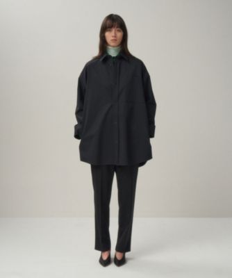 ATON エイトン コットンギャバジン タックパンツ 00 ブラック ATON(エイトン)のCOMPACT WOOL | タックパンツ通販 | 集英社HAPPY PLUS