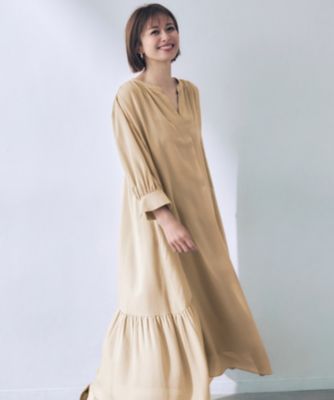 自由区　フランス布地使用　高級ワンピース　ジュール・トゥルニエ 自由区 L(ジユウク エル)の【17号サイズまで展開・洗える