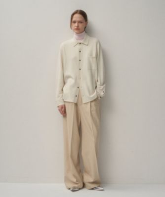 ATON(エイトン)のMERINO COLLEGE FLANNEL | タックワイドパンツ通販