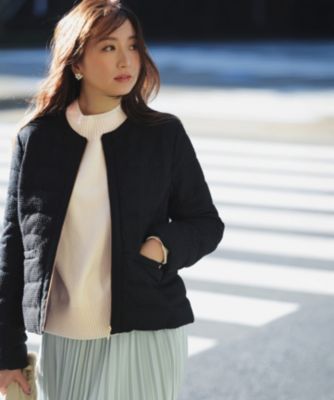 ANY SIS(エニィスィス)の【2WAY】ツイードノーカラー ダウンジャケット