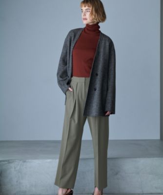 ICB(アイシービー)のWoolRever ノーカラーショートコートアウトレット
