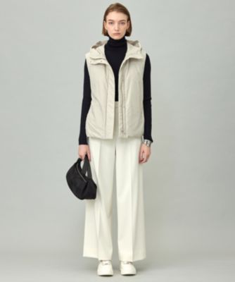 ICB　アイシービー パディングベスト　ダウンベスト　白 ICB(アイシービー)の【撥水加工】ADSダウン フーデット ベスト通販