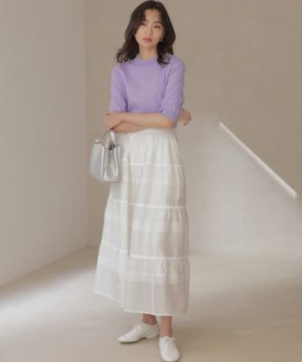 組曲 L(クミキョク エル)のマイラックカラー 6分袖 ニット通販