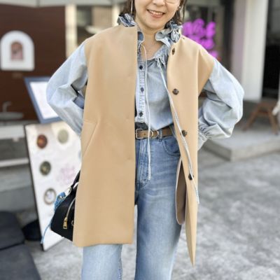 Rie Miller(リエミラー)の【RM denim】フリルギャザーデニムブラウス