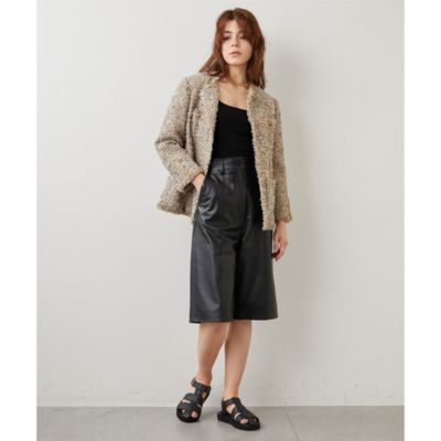 22SS完売品 ウィムガゼット LINTON ツイードノーカラージャケット