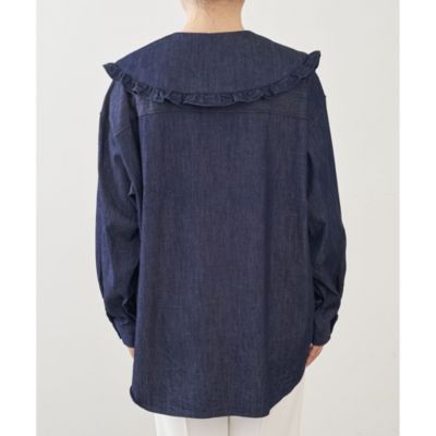 Whim Gazette ウィムガゼット デニムフラットカラーブラウス DENIM フラットカラーブラウス | Whim Gazette(ウィム ガゼット