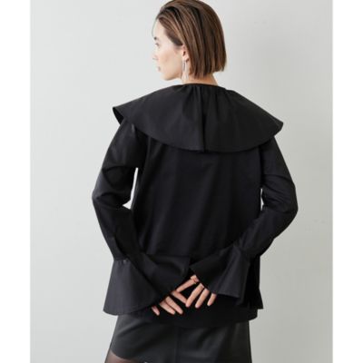 美品　Whim Gazette ツイルフリルカラーブラウス Whim Gazette(ウィム ガゼット)のツイルフリルカラーブラウス