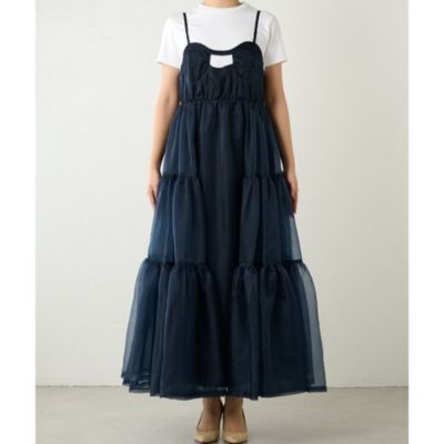 極美品★ウィムガゼット★THE PAUSE オーガンジーキャミワンピース Whim Gazette(ウィム ガゼット)の【THE PAUSE】オーガンジーキャミ