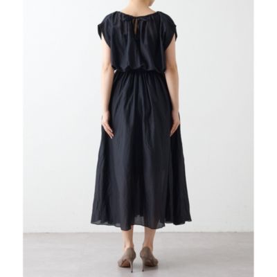 Whim Gazette シルクローンギャザーワンピース38 Whim Gazette ワンピース シルクローンギャザーワンピース