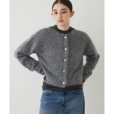 【THE PAUSE】ファーニットショートカーディガン　ブラウン　新品未使用 Whim Gazette(ウィム ガゼット)の【THE PAUSE】ファーニット