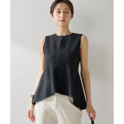 Whim Gazette ストレッチブッチャーペプラムブラウス Whim Gazette(ウィム ガゼット)のストレッチブッチャーペプラム