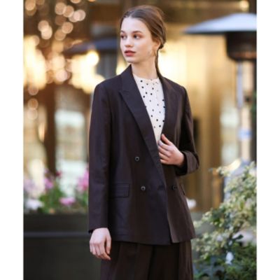 DRESSTERIOR(Ladies)(ドレステリア：レディース)の【CLASSY.5月号掲載】【セットアップ可】コットンリネンダブルジャケット通販  | 集英社HAPPY PLUS STORE