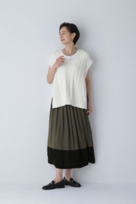 human woman(ヒューマン ウーマン)の◇バイカラープリーツスカート