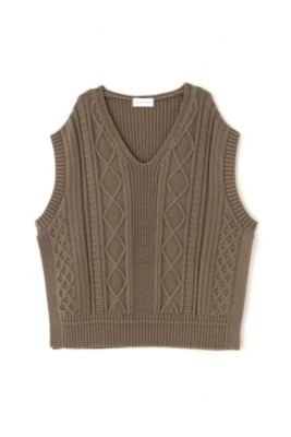 ヒューマンウーマン（HUMAN WOMAN）/◆ケーブル編みニットベスト human woman(ヒューマン ウーマン)の◇ケーブル編みニットベスト通販