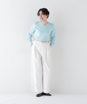 ヒューマンウーマン（human woman）/◆コットン麻カツラギタックパンツ human woman(ヒューマン ウーマン)の◇コットン麻カツラギタックパンツ