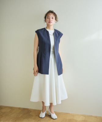 #newans 【洗濯機可能/ストレッチ】〈笹川友里さんコラボ〉ペプラムジレ 洗濯機可能/ストレッチ】〈笹川友里さんコラボ〉ペプラムジレ
