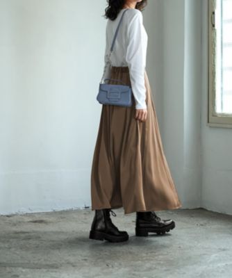 STYLE DELI(スタイルデリ)のとろみサテンロングフレアスカート通販